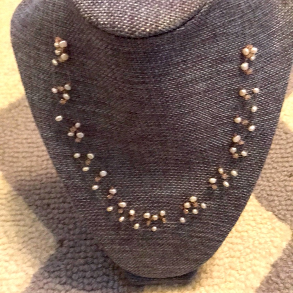 Culture pearl invisible necklace